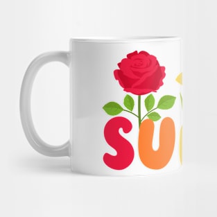 Beautiful Summer Flowers Rose Tulip daffodil Aster Mug